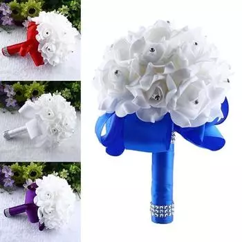 1 букет невесты, свадебная вечеринка, подружка невесты, декор из стразов, искусственный цветок из пенопласта слоновая кость