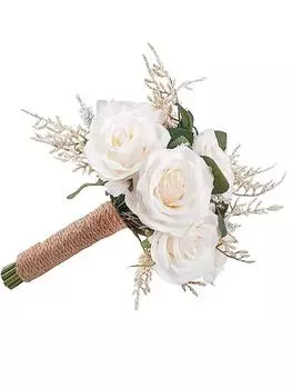 1 букет Романтическая искусственная роза Свадебный букет Свадебные букеты для дома Свадебное крыльцо Вечеринка Украшение гостиной Букет подружки невесты шампанского