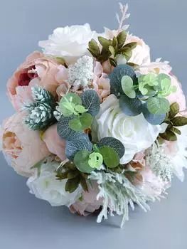 1 букет розовых искусственных пионов, букет свадебных букетов на свадьбу, искусственные букеты пионов для свадебной вечеринки, украшение двора розовый