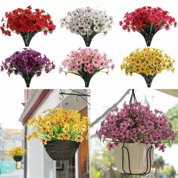 1 букет уличных искусственных цветов с цветочным декором 31 см своими руками жёлтый