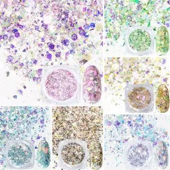 1 бутылка, 1 г блестки для ногтей, сверкающие яркие цвета, блестящий визуальный эффект, ультратонкие, широкие A