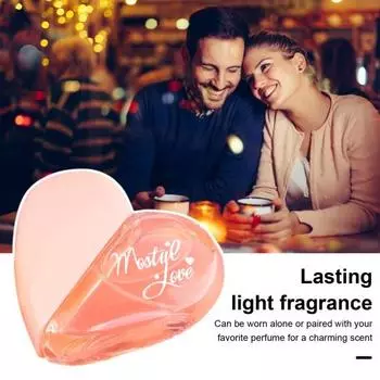 1 бутылка, 50 мл, женские духи Love, стойкий аромат, модные духи в форме сердца для фестивалей, Дня святого Валентина розовый