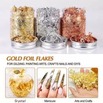 1 бутылка фольги хлопья блестящие многофункциональные 3 цвета премиум смолы ювелирные изделия фольга пайетки ювелирные изделия аксессуары