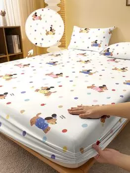 1 Cartoon Cute Animal Sausage Dog Printed Matte Fitted Sheet, Bedroom Printed Bed Cover, Bedding (Excluding Pillowcases) 71x132cm