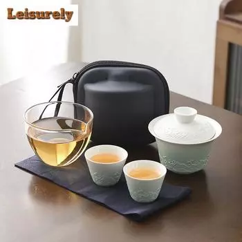 1 чаша 2 чашки чайник и чайный набор Zen комплект для домашнего приготовления чая дорожный чайный набор портативная сумка для отдыха на природе китайский чайный сервиз принадлежности
