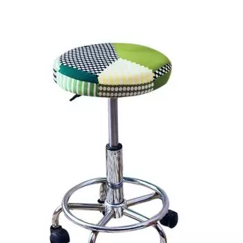 1 Чехол на барный стул, круглый чехол на стул с резинками, чехол на сиденье барного стула, чехол для подушки на стул, который можно стирать, эластичная ткань, диаметр D30-34 см D30-34cm