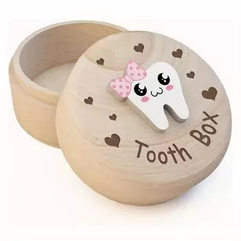 1 деревянная шкатулка для хранения зубной феи, контейнер для хранения зубов, шкатулка для сбора волос плода, органайзер для сувениров на роды, домашний декор, подарки на день рождения 1