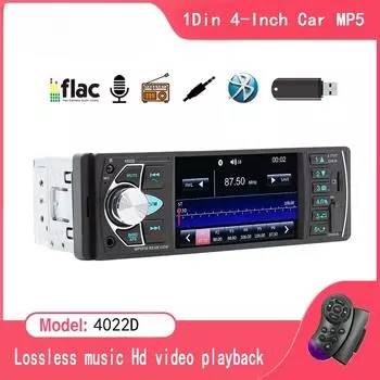 1 Din 4-дюймовый автомобильный радиоприемник HD экран Bluetooth музыка Handsfree MP5 плеер TF USB зарядка пульт дистанционного управления аудиосистема ISO головное устройство 4022D