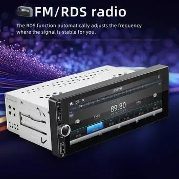 1 Din автомобильное радио совместимо с CarPlay Android Auto Bluetooth-совместимо Handsfree GPS навигация 6.86 IPS экран головное устройство чёрный