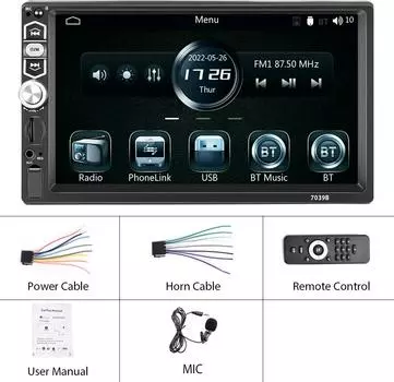 1 Din Автомобильный радиоприемник Carplay MP5-плеер Авторадио Авто Стерео Цифровой Bluetooth Аудио FM Музыка Стерео с двойным входом USB AUX MP5