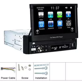 1 Din автомобильный радиоприемник стерео 7 HD автоматический выдвижной сенсорный экран монитор MP5 SD FM USB плеер аудио Bluetooth only radio