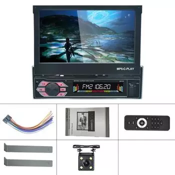 1 Din Автомобильный радиоприемник Стерео 7-дюймовый сенсорный экран Универсальная автомобильная мультимедиа HD-видео с поддержкой Bluetooth Камера заднего вида 9601CM