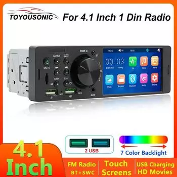 1 Din Car Radio 4.1 дюймов 2 USB сенсорный экран Автомагнитола Универсальный мультимедийный MP5-плеер Bluetooth Камера заднего вида FM Автомобильная стереосистема