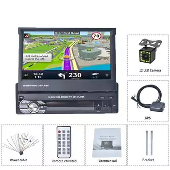 1 Din GPS автомобильный стерео радиоприемник 7 сенсорный экран универсальный автомобильный мультимедийный проигрыватель с BT FM радиоприемник поддержка USB 2+32G