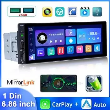 1 Din MP5 автомобильный радиоприемник 6.9 MP5 плеер проводной Carplay Android Auto универсальный мультимедийный плеер Mirror Link автомобильная стереосистема 1PCS