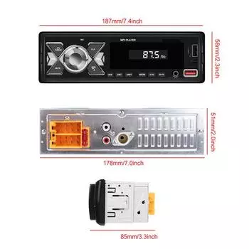 1 Din Радио Автомобильный Аудио Стерео MP3 Плеер Bluetooth Мультимедиа Цифровые Стереосистемы Для Автомобиля Универсальный Цветной С Входом Aux Usb чёрный
