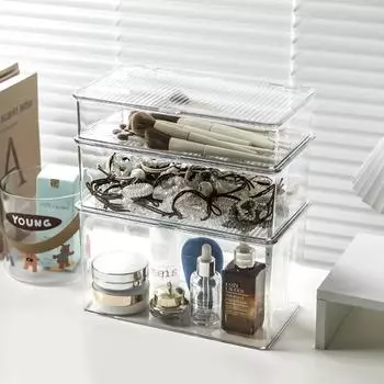 1 для хранения косметики в домашних условиях, рабочего стола, прозрачной отделочной коробки для комода, маски, кисти для макияжа, коробки для хранения пуховки для пудры