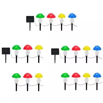 # 1 Drag 4/6/8 Mushroom Lawn Lamp IP65 Mushroom Landscape Light Lighting Ornamen One drag 8