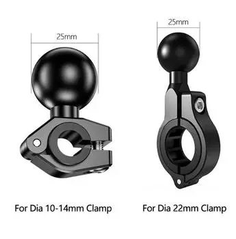 1-дюймовый адаптер для крепления с шаровой головкой, мотоциклетная велосипедная ручка, зажим, зажим для зеркала заднего вида, держатель, аксессуары чёрный