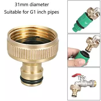 1-дюймовый BSPF соединитель для крана, латунь+резина, садовый адаптер