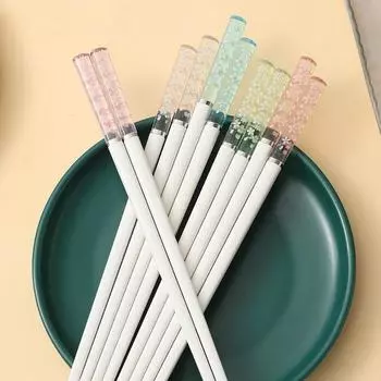 1 двойные янтарные палочки для еды в японском стиле с изображением сакуры, розовые палочки для суши, многоразовые палочки для еды, красивые китайские палочки для еды, столовая посуда