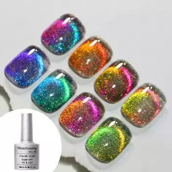 1 флакон, 8 мл лака для ногтей, блестящий, меняющий цвет, быстросохнущий, длительный эффект, «сделай сам», не раздражает кошку A