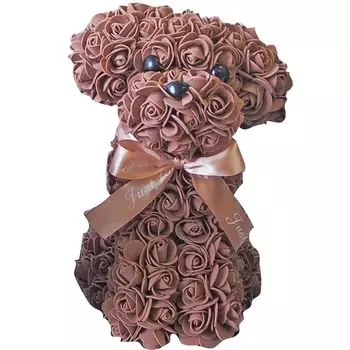 1 Flower Urethane Artificial Flower Toy Toy Rose Artificial Thank My Child Goods Poodle Dog, Flower, Flower, Gift, Poodle, Pooh, Dog, Rose, Flower, коричневый
