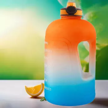 1-галлонная бутылка для воды для занятий спортом с отметкой времени, тоннажное ведро, бутылки для питья для кемпинга Pink Green