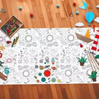 1 гигантский плакат-раскраска для вечеринки — универсальное украшение для стен в классе и мероприятие на день рождения — можно использовать в качестве школьной вечеринки Diy planet