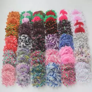 1 год 2,5 дюйма Рождественский двухцветный шифон с потертыми цветами для маленьких девочек повязки на голову для малышей комбинезон сандалии платье аксессуары для волос