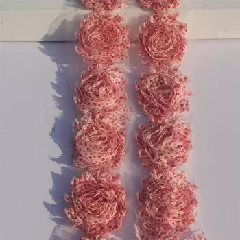 1 год 2,5 Шифоновые цветы с принтом ко Дню святого Валентина в стиле шебби для DIY изготовления ромпера, сандалий, платья, аксессуаров для волос для маленьких девочек