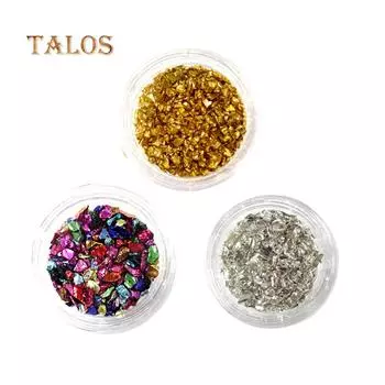 1 горшок, нерегулярный гравий, щебень, советы «сделай сам», 3D-маникюр, украшение для дизайна ногтей, уход за ногтями и лак золотистый