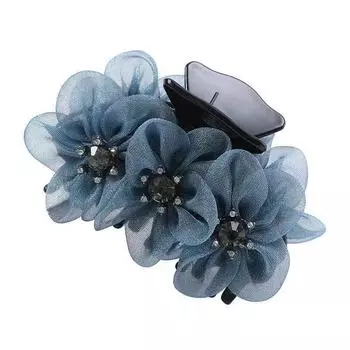 1 grab clip head flower hair accessories silk three-dimensional flower rhinestone jewelry fabric headgear Size fits all