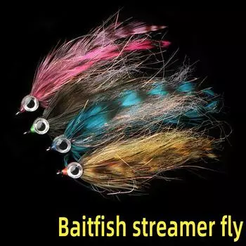 1#Grizzly Saddle Hackle 3D Fish Eyes Baitfish стример для пресноводных мокрых мушек для ловли окуня, щуки, рыболовных приманок 1# ярко-розовый