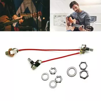 1 громкость 1 тональный регулятор предварительно смонтированный 3-х полосный с 6.35 Jack 500K Pots электрогитара жгут проводов сменный комплект с Jack