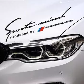 1 х Светоотражающая спортивная продукция от M Performance Наклейка на фару автомобиля Наклейка на капот (15*40 см)