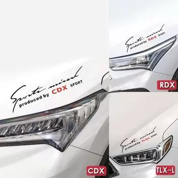 1 х Светоотражающие спортивные наклейки на капот автомобиля от Sports CDX RDX TLX-L (27х8см)