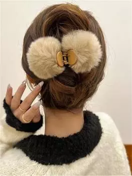 1 Hair claw women Maillard Cute Hairball women s fleece Grab Ball Hair Grab Premium hair clip Hair clip Size fits all
