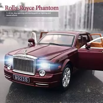 1:Игрушечная машинка Rolls-Royce Phantom VII в масштабе 24 дюйма со звуком и светом, шесть дверей, для мальчиков.