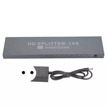 1 in 8 Out HD Multimedia Interface Splitter Professional 4K 60Hz HD Multimedia Interface 2.0 EU Plug