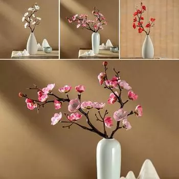 1 *-искусственный цветок-слива-цветы-цветы ветка растения домашний офис спальня декор розовый