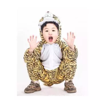 1 июня детская одежда для выступлений с животными тигр желтый собака пятнистая собака медведь панда овца мышь синий кот взрослая одежда S