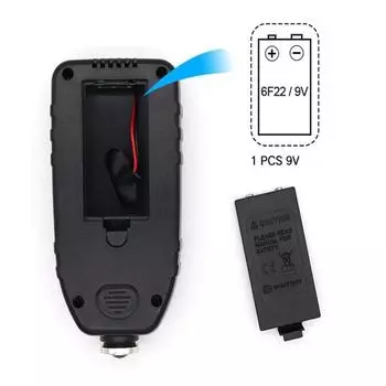 1 Измеритель толщины покрытия Высокоточный железный алюминиевый двойного назначения Тестер толщины автомобильной лакокрасочной пленки Измеритель толщины лакокрасочной пленки чёрный