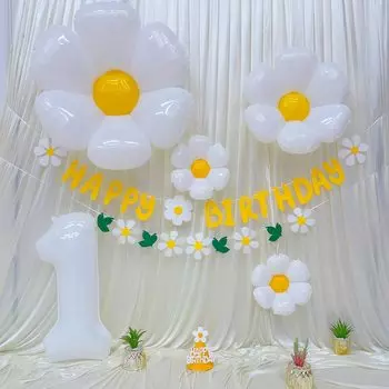 1-й день рождения украшение на день рождения украшение на день рождения воздушный шар цветок украшение на день рождения украшение для девочки,