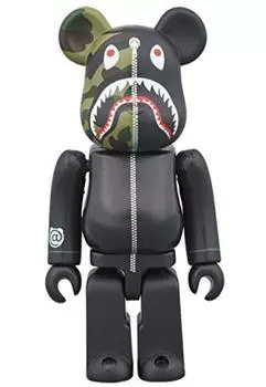 1-й КАМУФЛЯЖ АКУЛА ЧЕРНЫЙ BE@RBRICK 100%