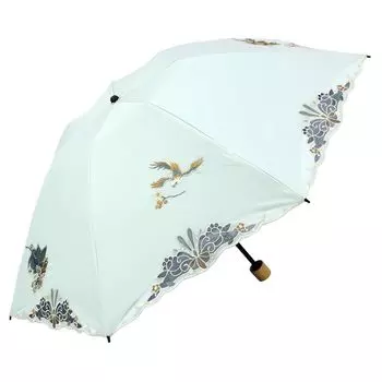 1-й класс УФ-излучения для солнечной или дождливой вышивки цветов и птиц [китайский модерн] Зонт, складной, женский, блокирующий, защита, погода, мятный