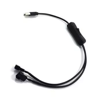 1 к 2 4-контактный USB-кабель 12 В к 5 В для корпуса компьютера, вентилятор, блок питания, кабель-адаптер с выключателем