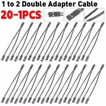 1 к 2 двойной кабель-адаптер 2,54 мм одинарный женский к двойному мужскому джамперу 2 контакта для питания материнской платы ПК/светодиодного SW