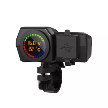 1-к-3 зарядное устройство для мотоцикла напряжение температура цифровой дисплей двойной USB зарядное устройство для мобильного телефона автомобильный зарядный адаптер CHINA