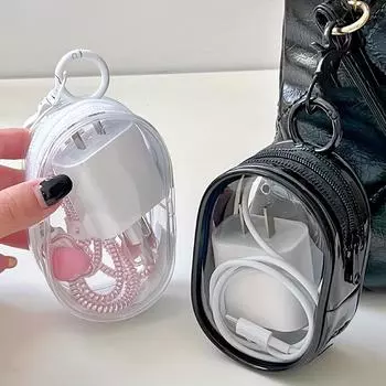 1 кабель для передачи данных, зарядное устройство, зарядка и хранение, прозрачная обмотка, портативный, переносной, чехол для хранения наушников